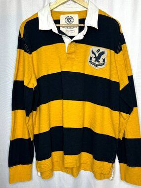 American Eagle Striped Rugby Shirt, 2XL Y2K Preppy Blokecore Large Logo/Crest